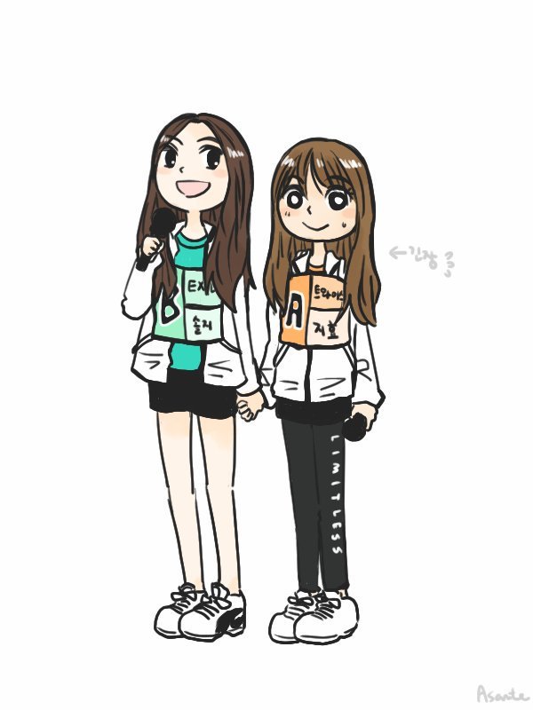 [트와이스] 아육대에서 리더 지효가 긴장하는 모습 팬아트 | 인스티즈