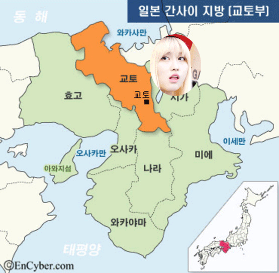 [트와이스] 지도로 보는 일본멤버들 출신 지역.gif | 인스티즈