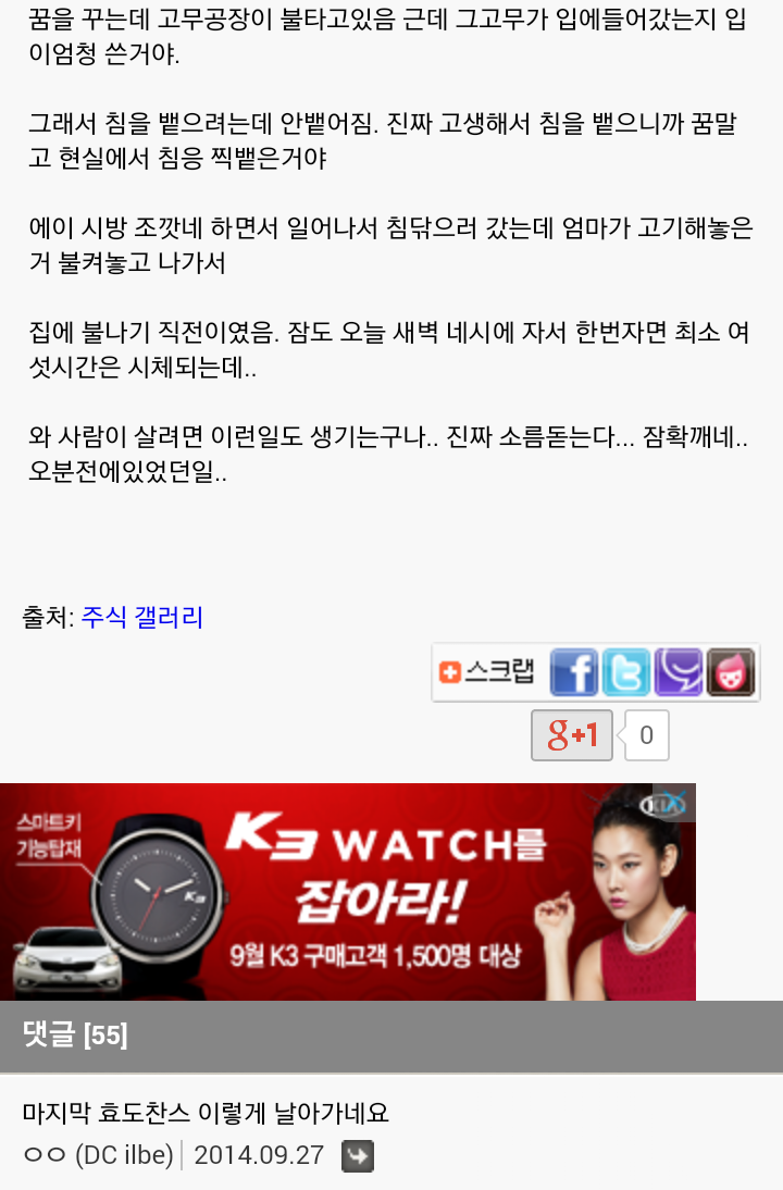 주갤럼의 죽을뻔 했던 썰 | 인스티즈