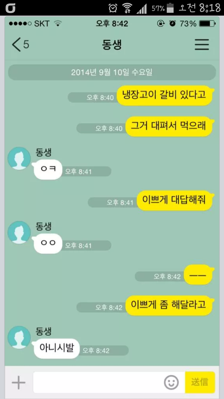 남동생과 누나의 훈훈한 카톡 | 인스티즈