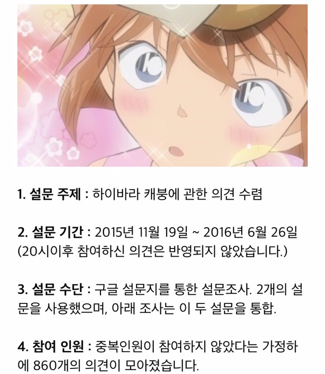 [명탐정코난] 하이바라의 캐붕에 관한 설문 | 인스티즈