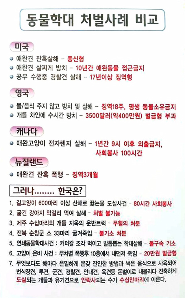 동물학대 처벌사례 비교 | 인스티즈
