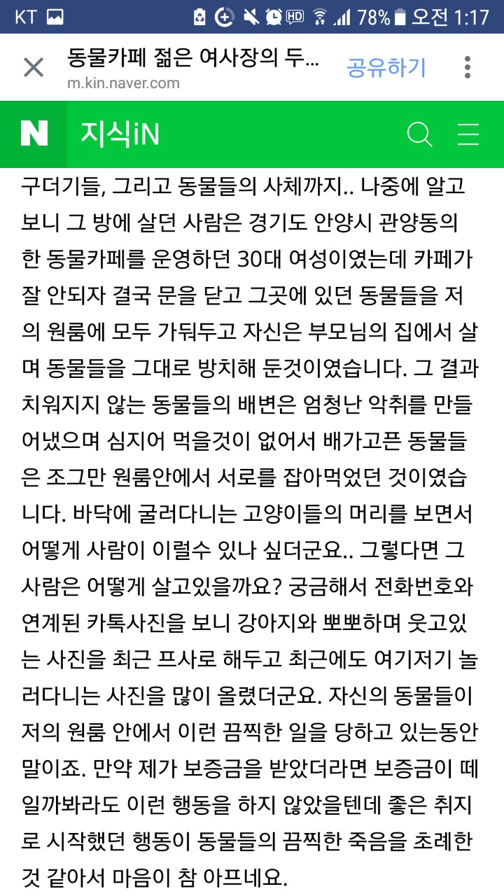 안양시 동물카페 사장의만행 | 인스티즈